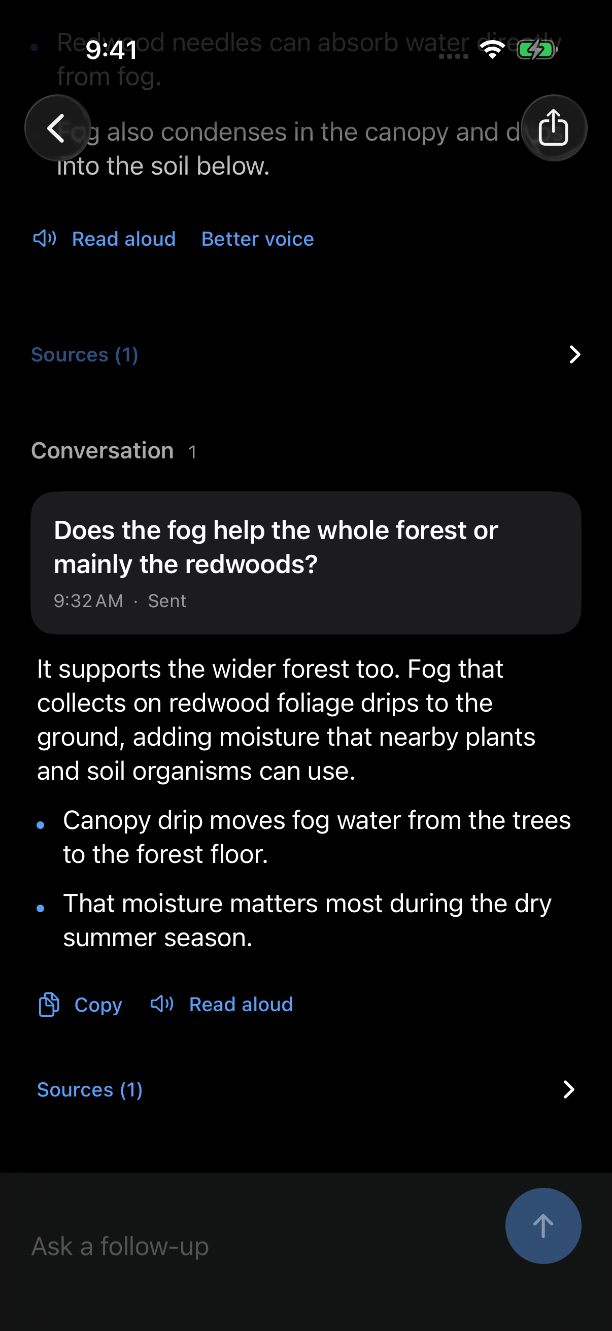 A private follow-up exploring how fog benefits the whole redwood forest